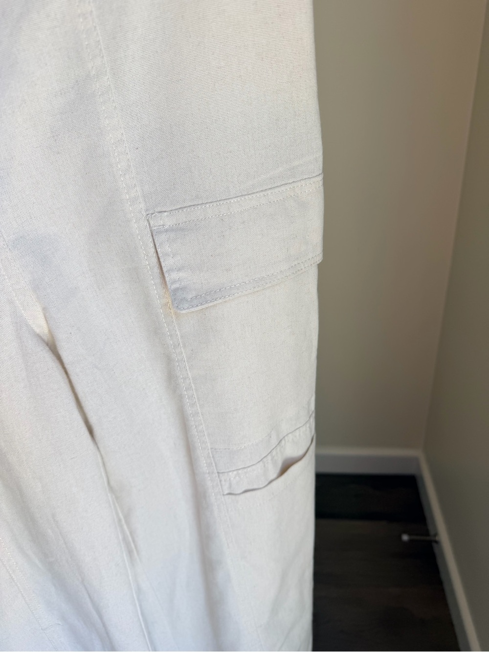 Hunter & Brown like new Cream Elastic-Waist Linen Blend Pants L - Picture 6 of 15